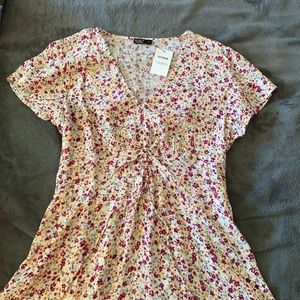 Woven Marissa Gathered Front Mini Dress